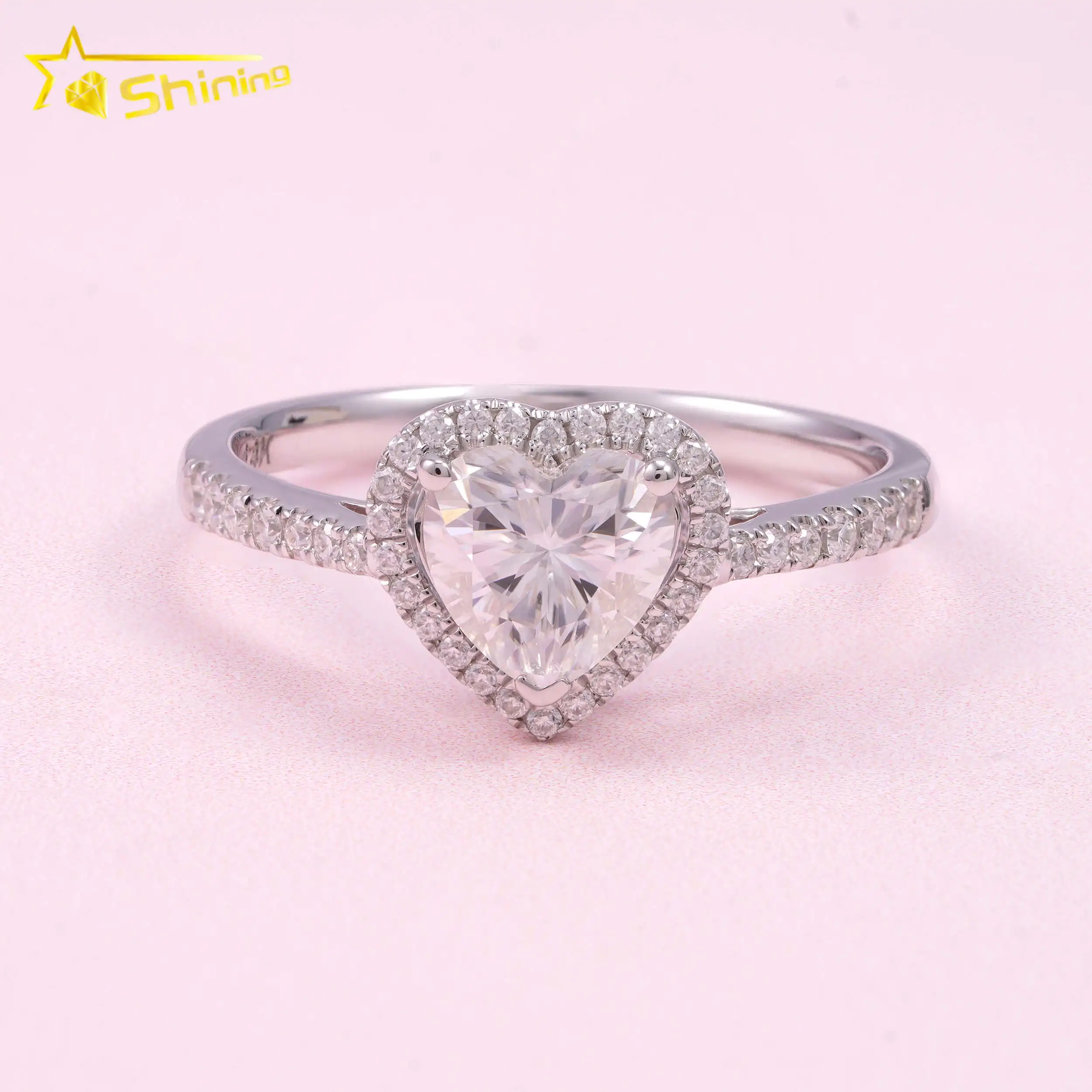 New Custom Crown Design Fashion 14k Solid Gold Round 1ct VVS Moissanite Lab Grown Diamond Wedding Engagement Rings Women