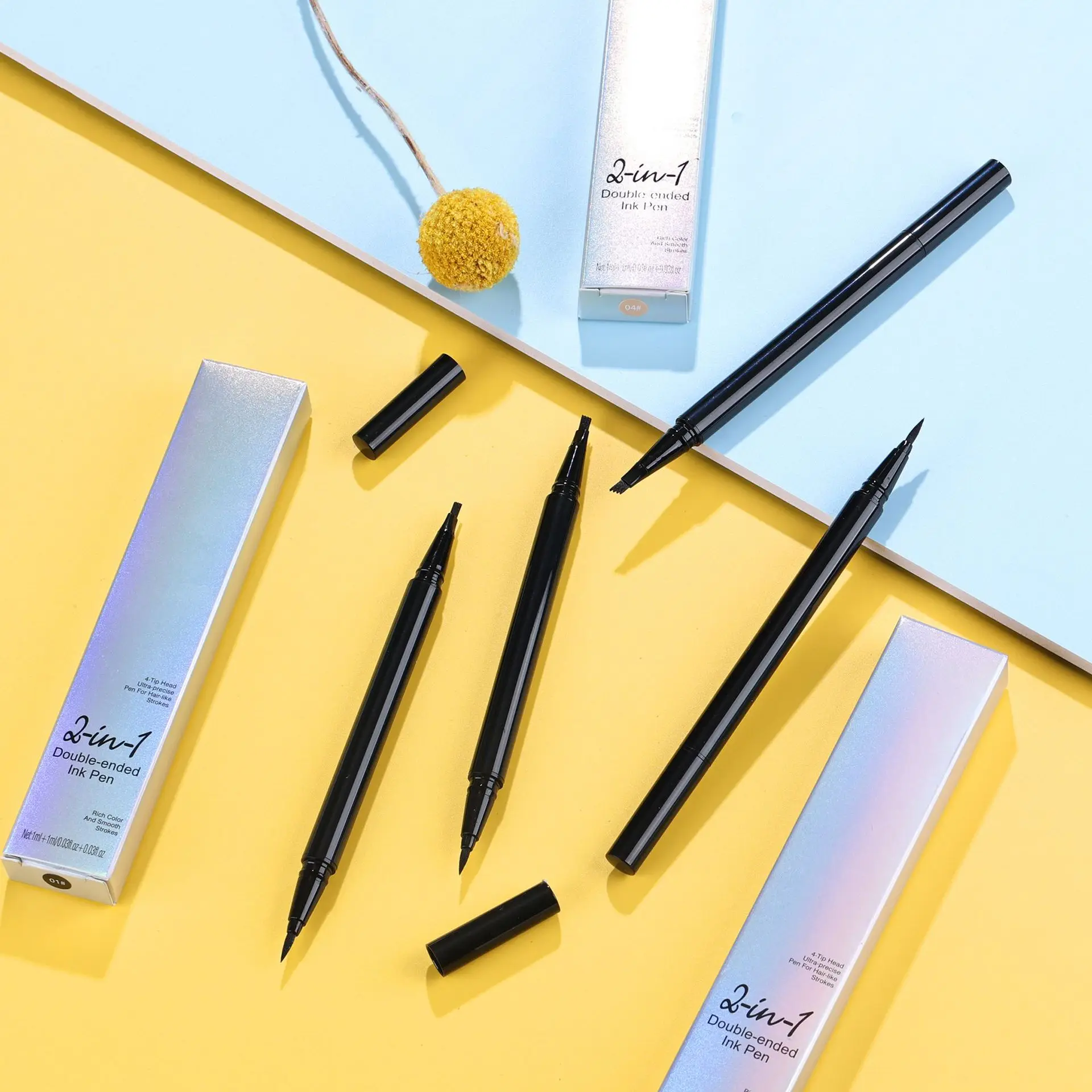 2 in  1 eyeliner and  eyebrow pencil  private label    4 colors   waterproof  long lasting eyebrow    pigment