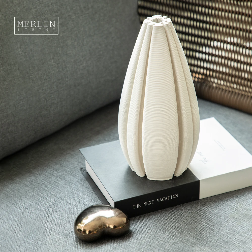 Merlin Living 3D Printing Vase shaped like sunflower seeds flower vase ceramic decoration Chaozhou Ceramic Factory OEMODM