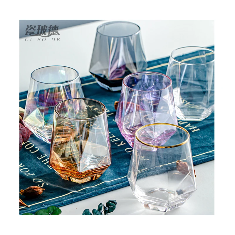 Золотой оправой гальванических Питьевой Набор бокалов для водомерной трубки комплект 6 шт.-Поильник с изготовленным на заказ логосом роскошный набор питья из