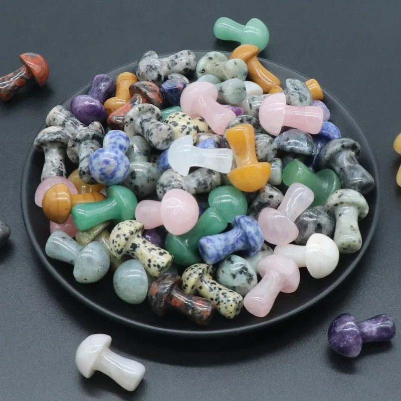 HOT Selling Precious Natural Gemstone Craft  Quartz Mini Mushroom Crystal Carved Stone Mushroom For Wholesale