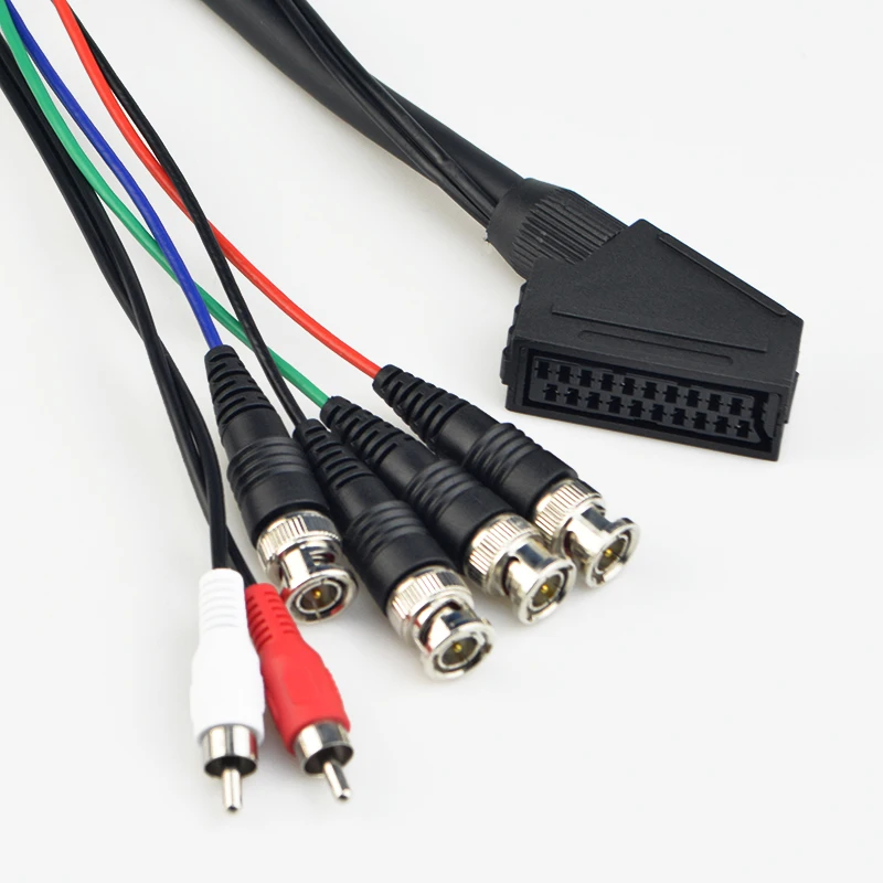 Custom female 21pin 20pin Scart  to RCA BNC adapter cable