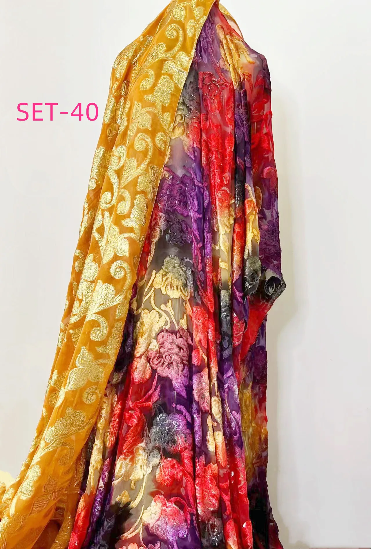 Custom Printing Soft Dress Burnout Silk Fabric Velvet Fabric With Manufacturer Price