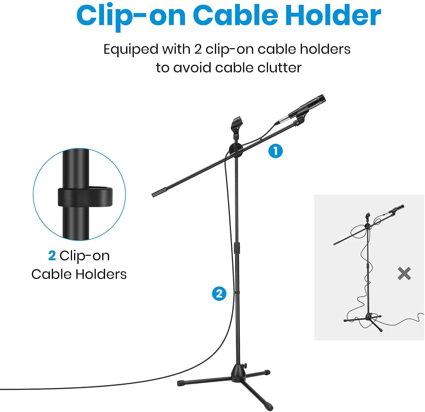 professional microphone stand Black Collapsible Adjustable studio mic stand microphone for Singing, Karaoke, Stage(MSM402)