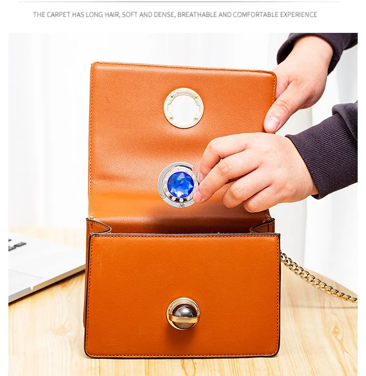 Custom Creative Table Top Folding Purse Hook Handbag Holder Accessories Bag Hanger