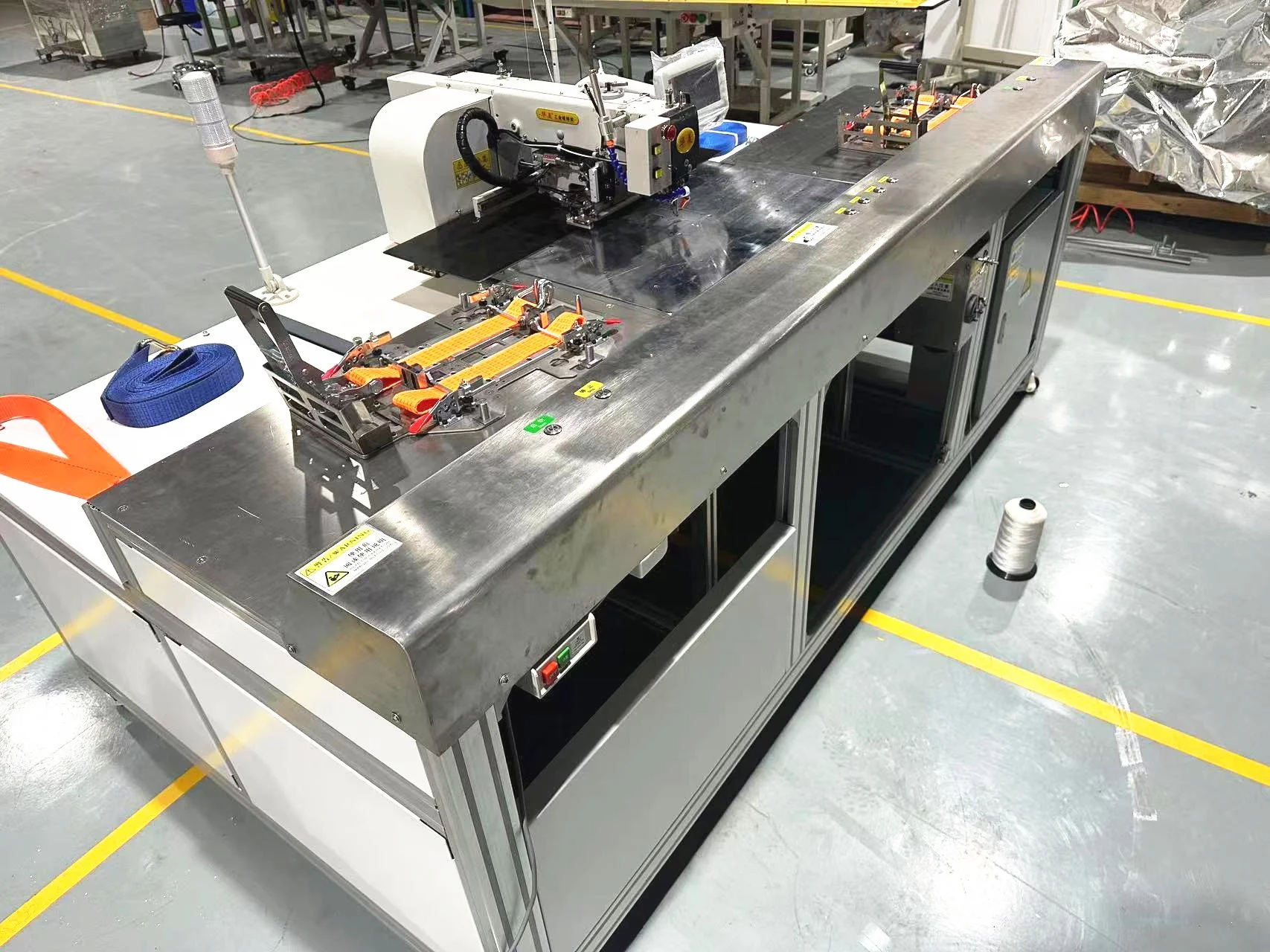 HUAMEI full automatic bundling strap sewing machine webbing pattern sewing machine