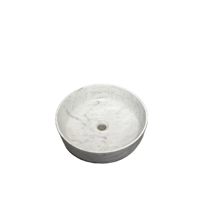 KINGS-WING Bianco Carrara белый мрамор круглая раковина размер раковины для кухонной 40*40*14 см модель D37