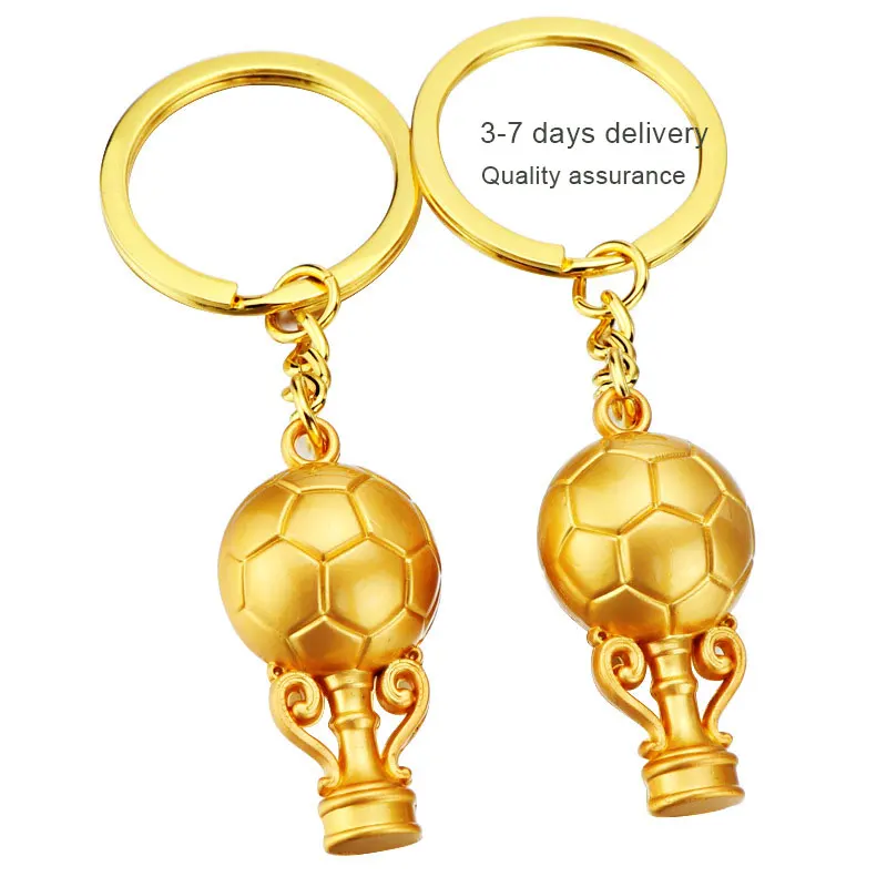 Ready to ship metal keychain for engraving key ring football metal keychain gold color
