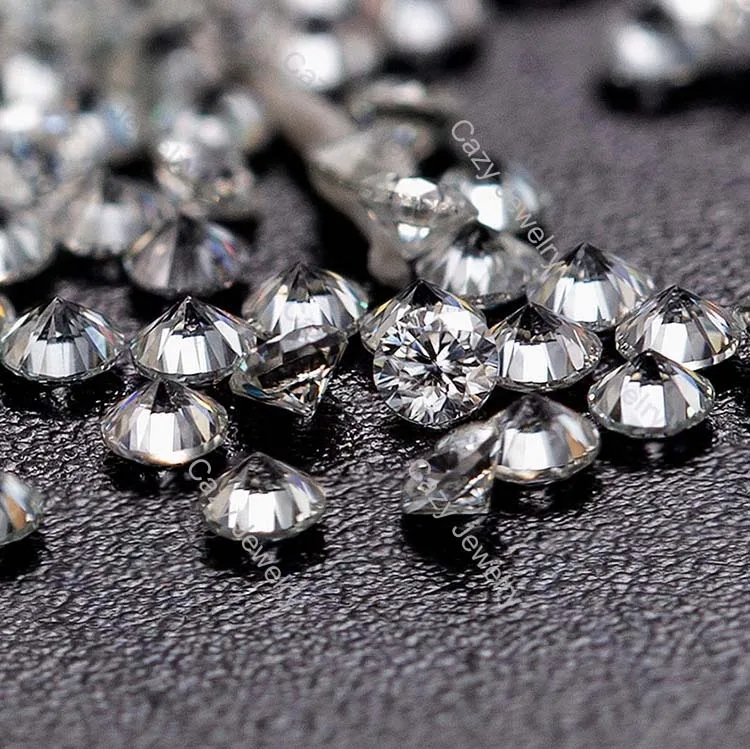 Cazy Loose Melee Moissanite Diamond 0.8mm To 2.9mm Round Moissanite Price Per Carat VVS Moissanite Watch