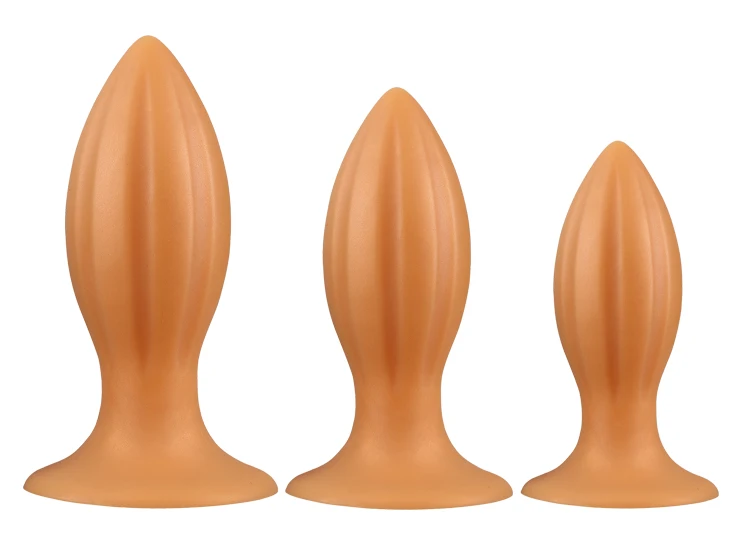 
Most Popular Point Tapered Three Sizes Liquid Silicone Masturbators Safety Huge Soft Anal Plug Adult Sex Toys For Men Women 