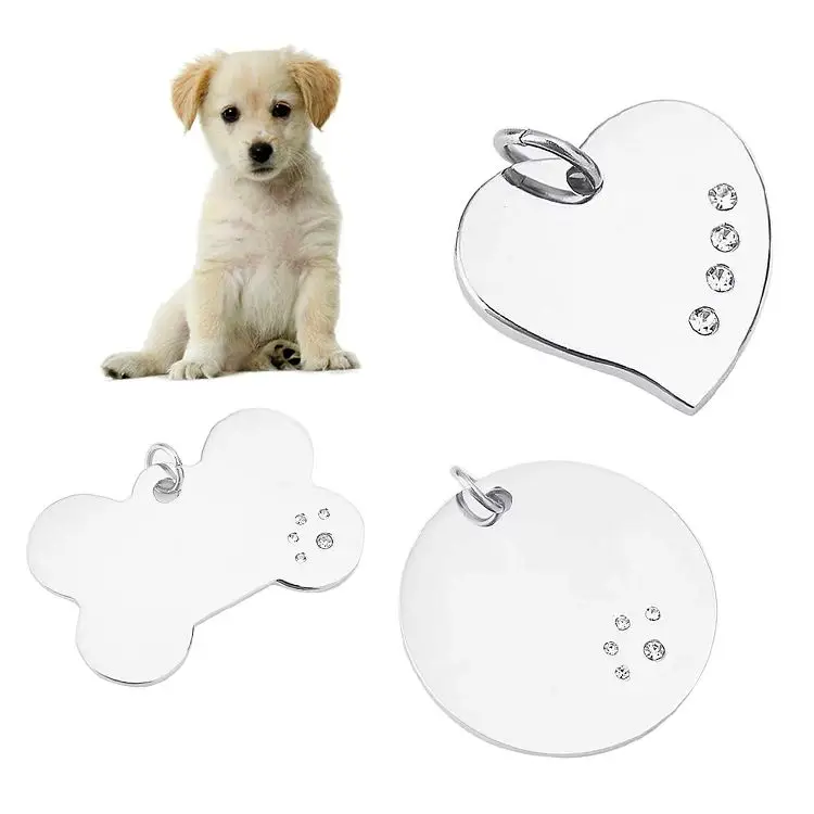 New Spot Pet Accessories Personalized Pet ID Tag Keychain Engraved Name Cat Dog Collar Bone Tag Pendant Keyring Dog Tag