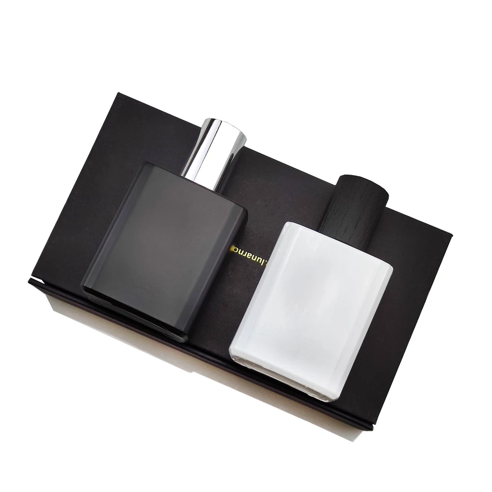 30ml 50ml Good Price in Stock Empty Matte Black Shiny White Refillable Screw Neck Pump Spray Perfume Bottle Promotional