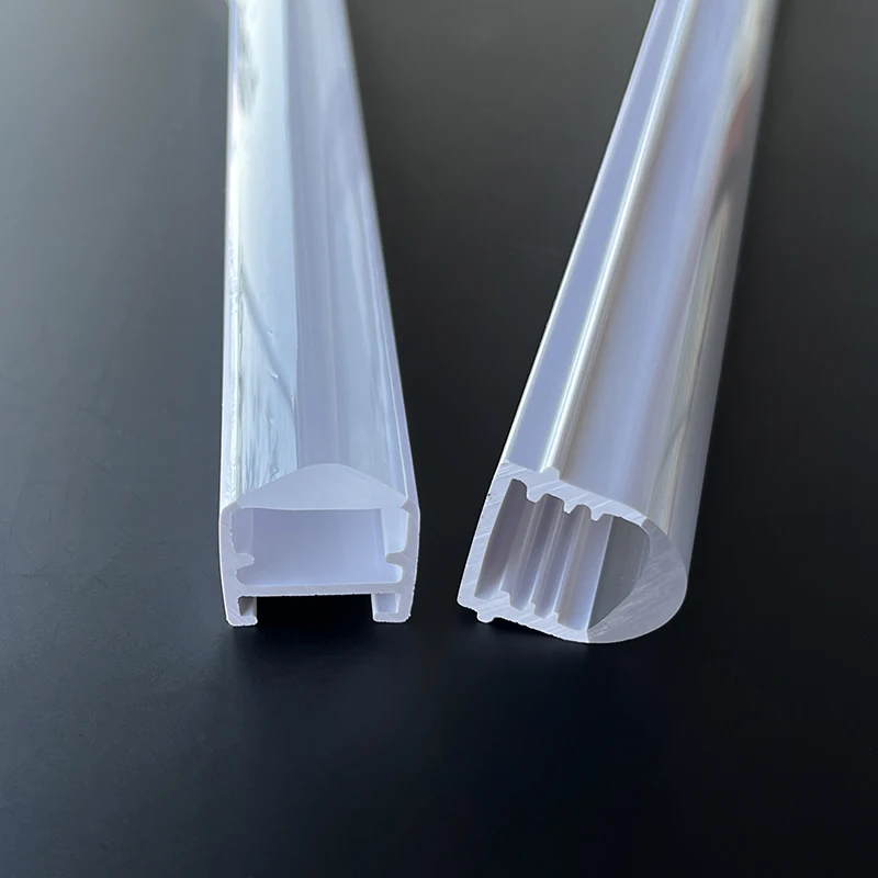 Custom Extrusion Plastic PC 20 Beam Angle Clear and Milky White Bi-colors Led Linear Optical Lens For blackboard Lighting