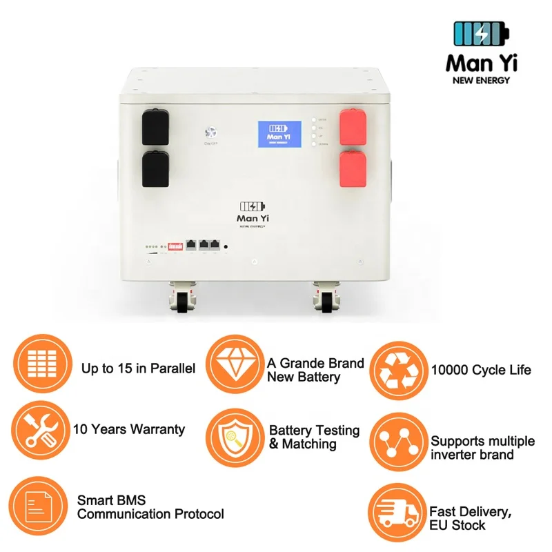 MANYI EU Stock 15kw Lithium Solar System 48V 51.2V LiFePo4 300Ah Battery Pack with Seplos BMS