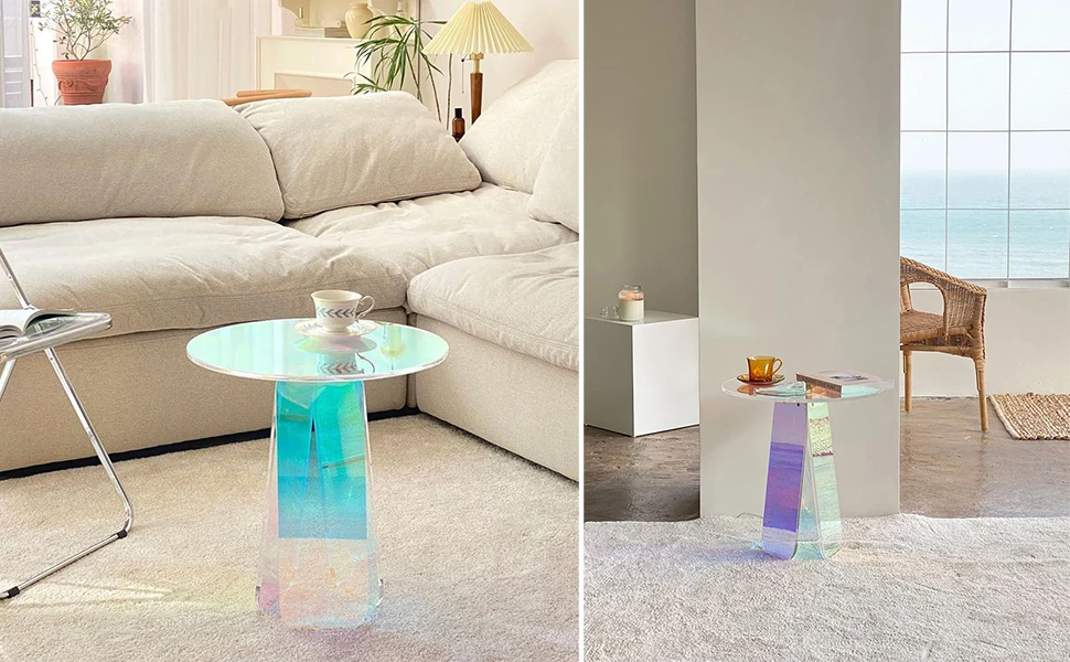  small Acrylic oval shaped Side Coffee Table 