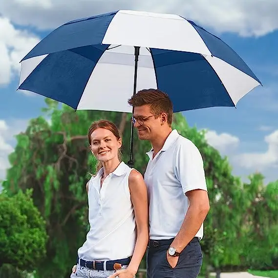 wholesale Suppliers manufacturer  30 inch large windproof logo prints big luxury promotional branded golf umbrella custom logo