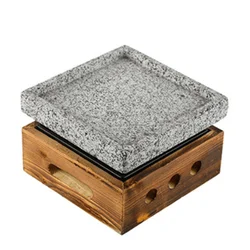 Lava Steak Cooking Stone Grill Square Hot Stone Board with Alcohol Stove