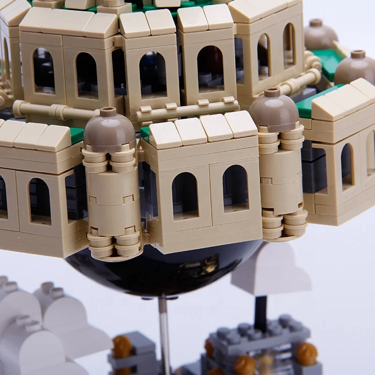 Hot sell XB-05001unique rotate sky castle model creative toys DIY building block bricks compatible Mould kingu block toys toddle