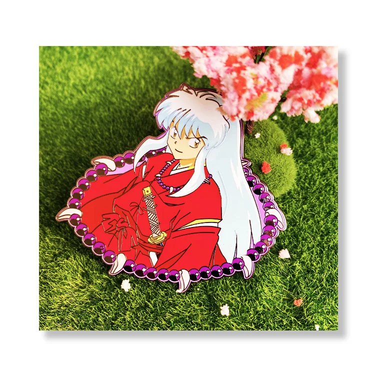 Высококачественные Значки из черного никеля для аниме Inuyasha эмалированные сувенирной коллекции