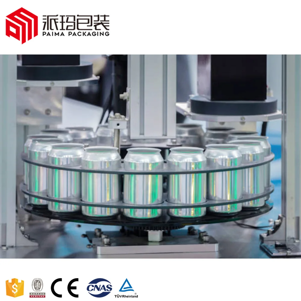 Automatic Plant Beer Energy Beverage Juice Canning Line Can Soft Carbonated Drink Filling Machine