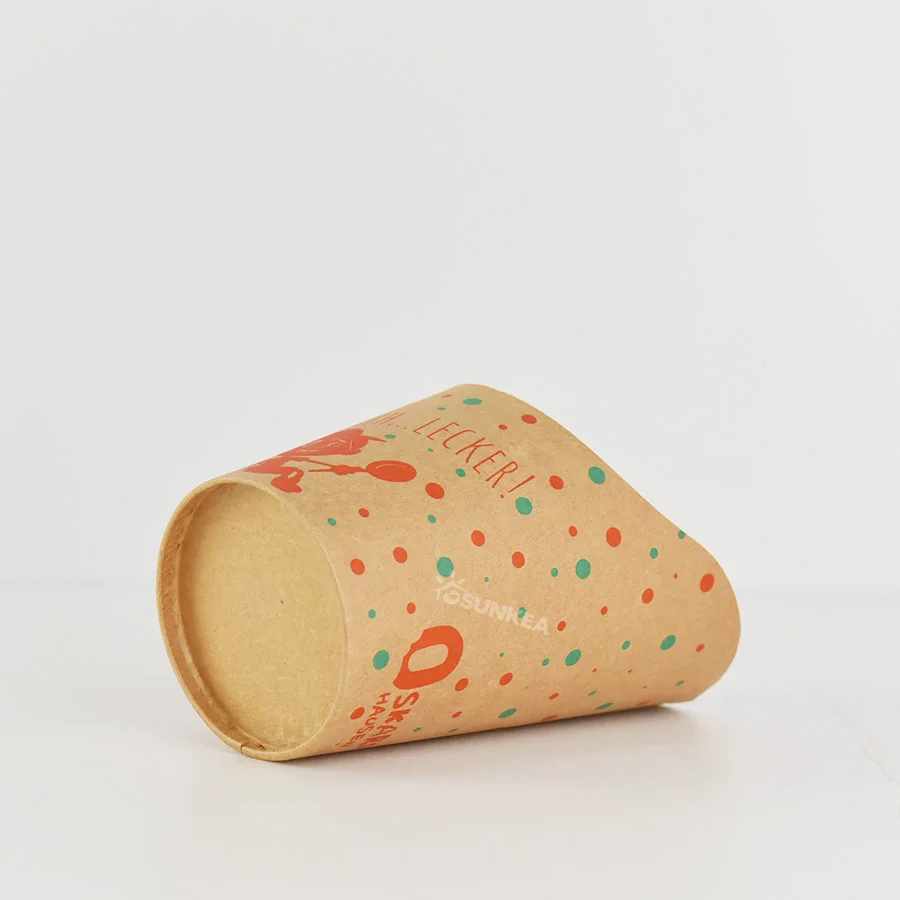 Brown kraft chip french fries holder disposable paper charcuterie snack food grade cup