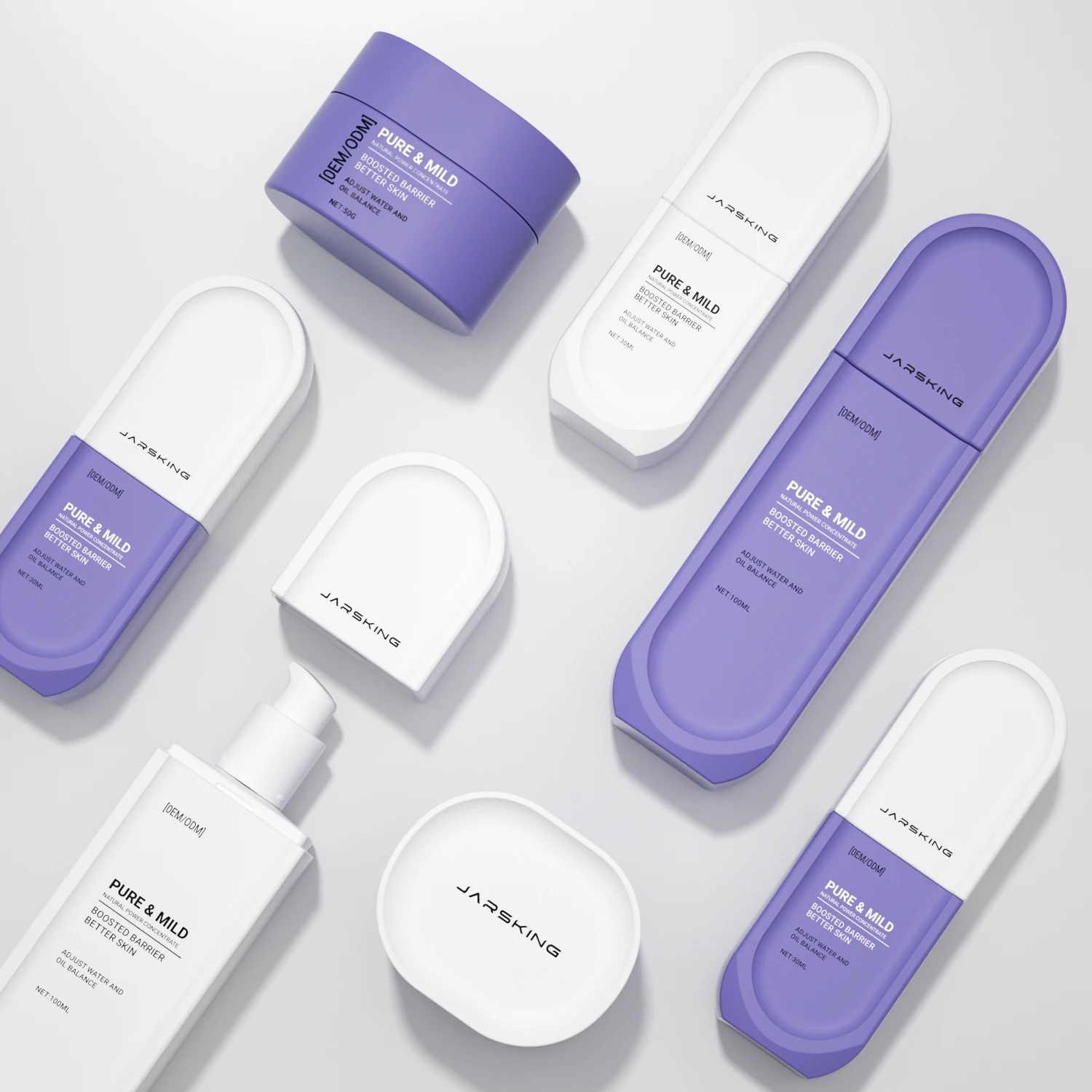 Luxury 30ml 50ml 100ml Capsule Square Shape Glass Body Skin Care Cream Lotion Bottle Container And Packaging Set