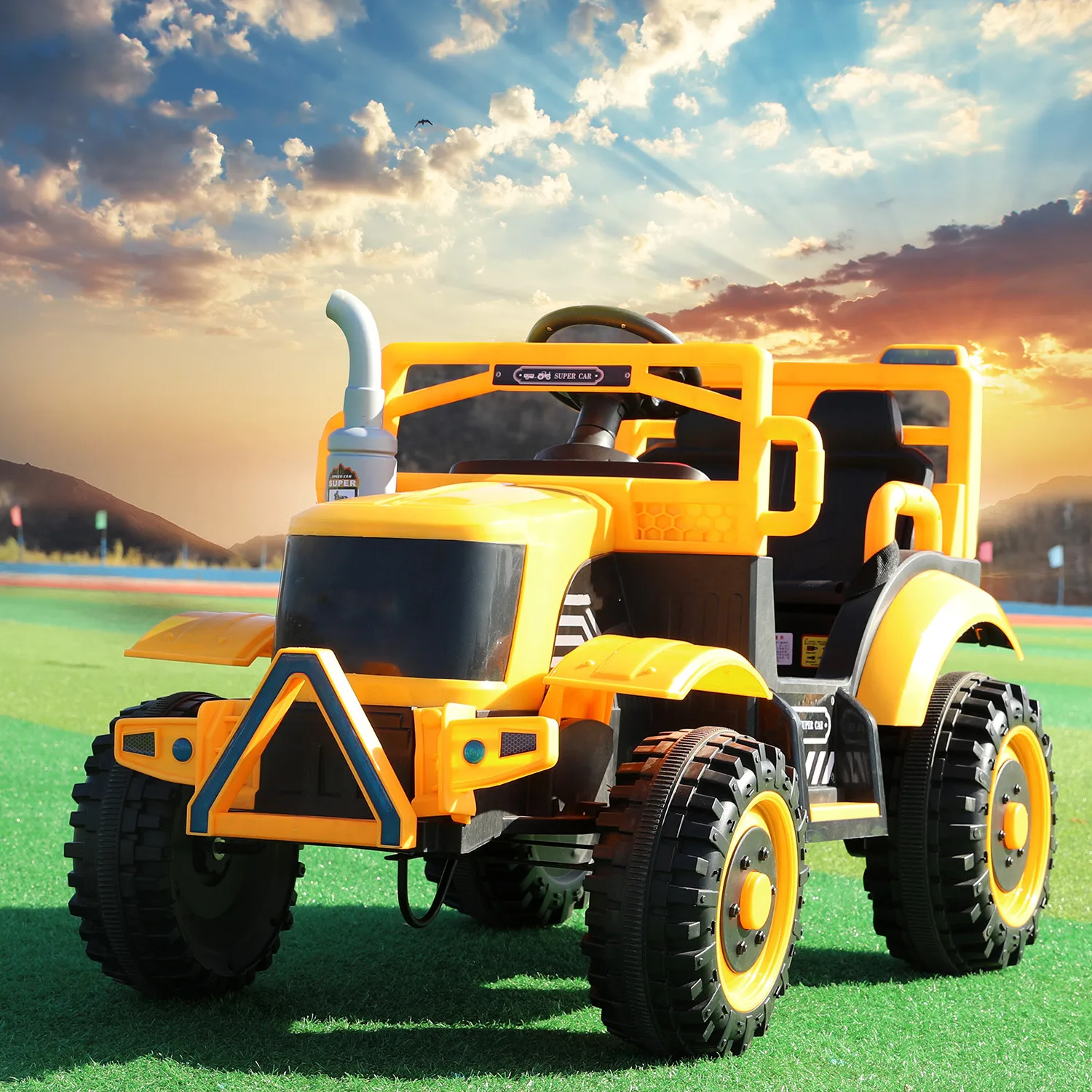 2022 factory wholesale children electric toy mini tractor 35 W lead acid battery kids electric walking tractor