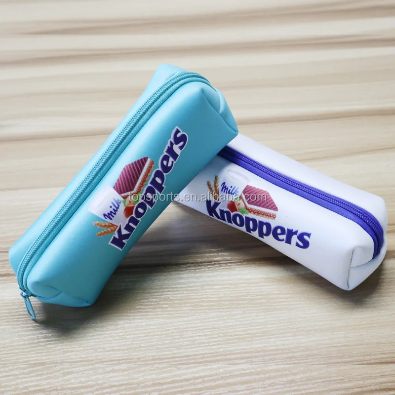 Multipurpose Neoprene Zippered Pencil Bag for Stationery, Rulers, Cards, and Coins