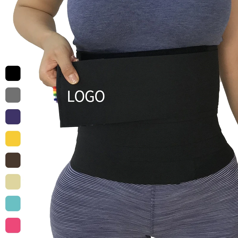 Customized Logo Fajas Colombianas Reduce Abdomen Waist Trainer Elastic Waist Belt Trimmer Weight Loss Tummy Belt For Women