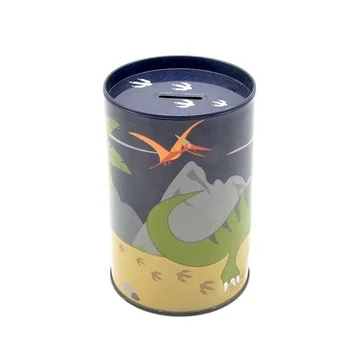 China Factory Direct Promotion Gift Coin Bank Metal Containers Money Saving Round Tin Can