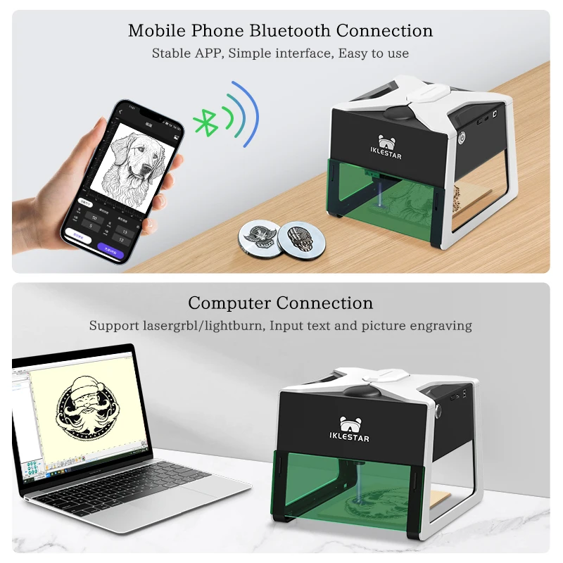 DIY Mini 3W Laser Engraver Portable Desktop Laser Engraving Machine Laser Cutter Tool for Wood Paper Logo Design for Beginners