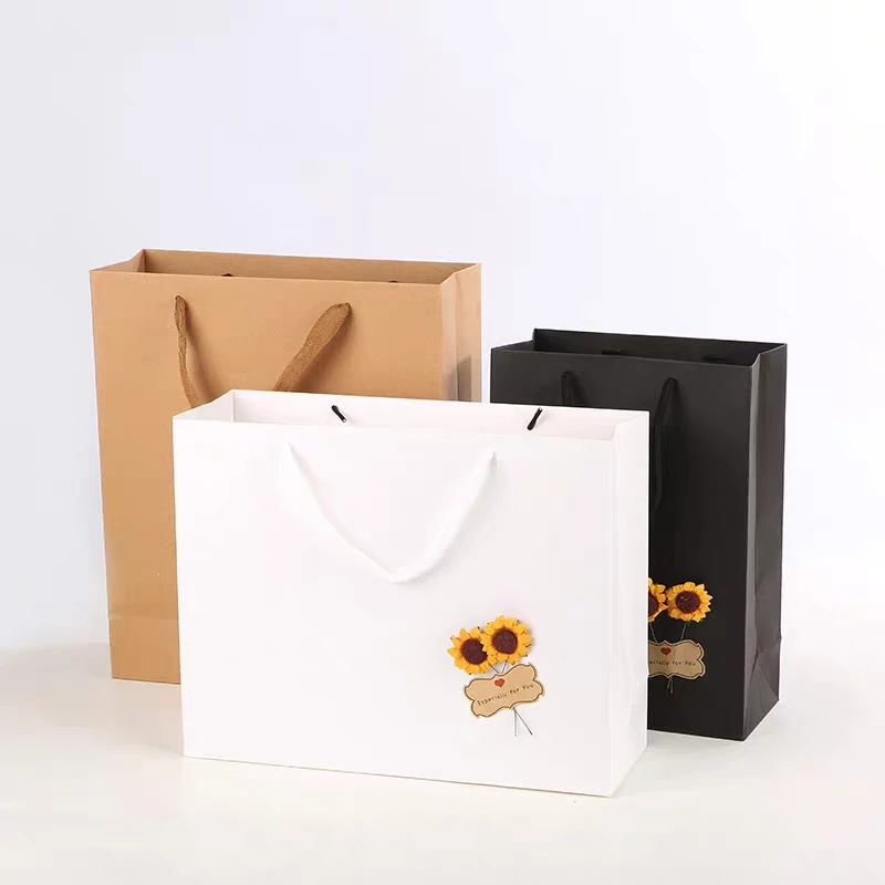 custom shopping paper bag luxury rope handle with your own logo