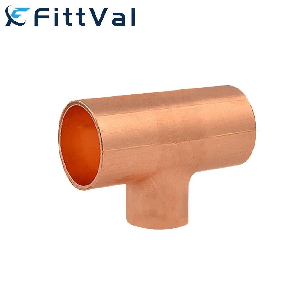 Factory Custom Tee Connection 3 Way Solder Joint Reducer Copper Fittings Plumbing for Water