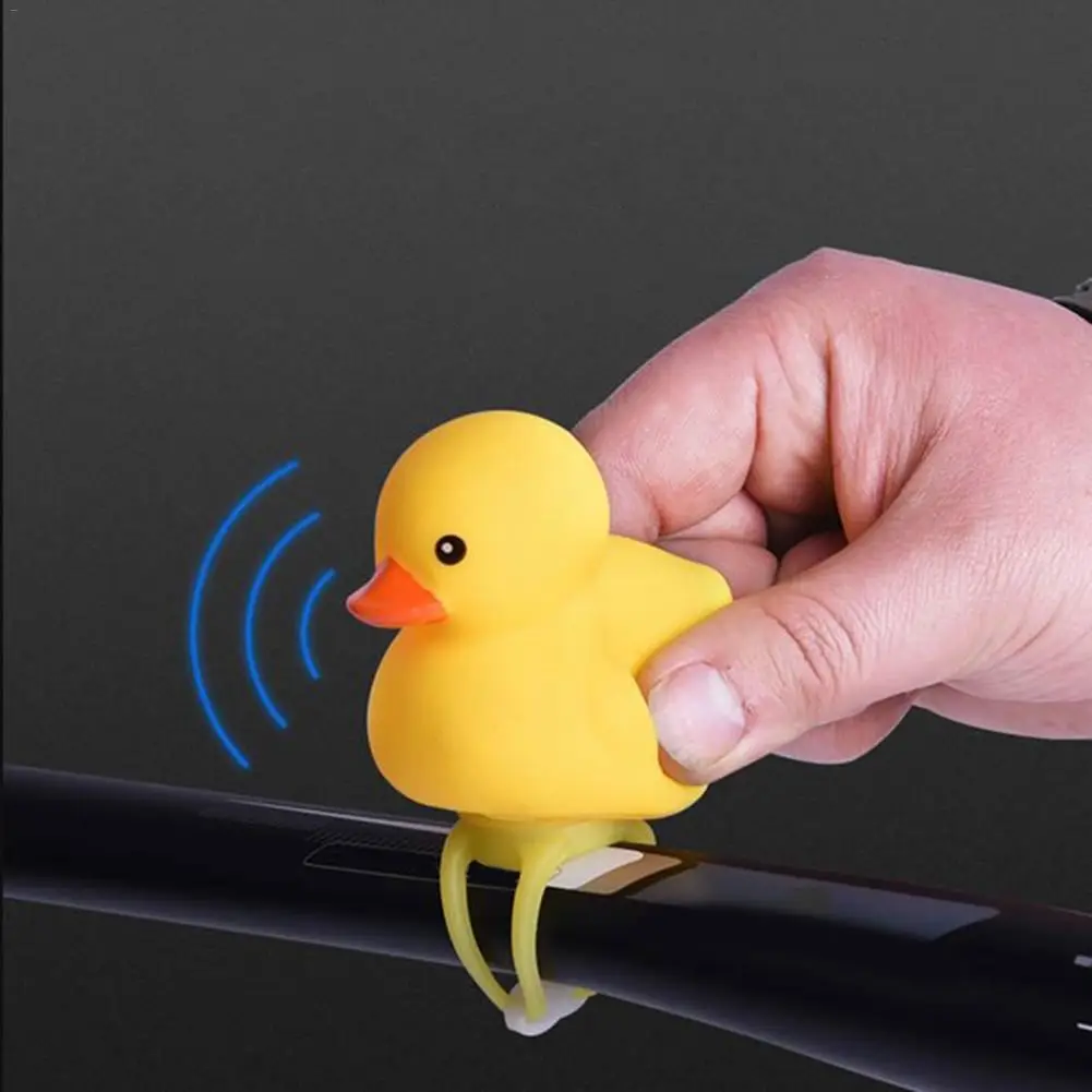 Istaride Cute Bicycle Bell With Light Broken Wind Small Yellow Duck Bike Bell MTB Road Bike Motor Helmet Riding Bicycle Horn