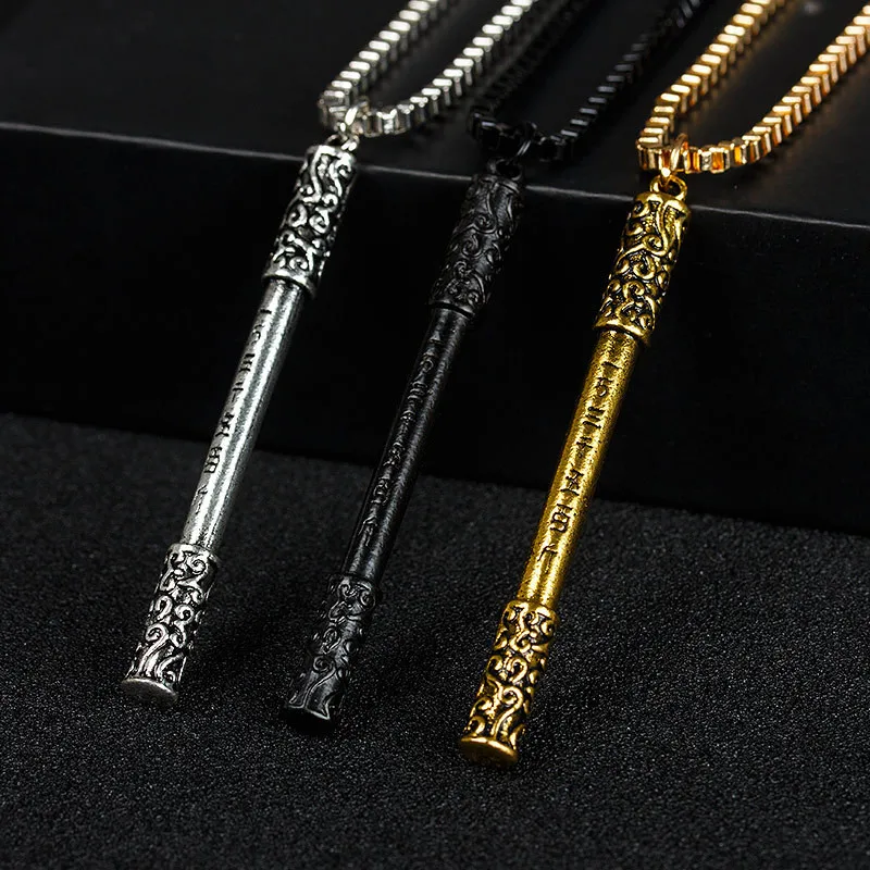 Модный черный миф Wukong Monkey King Golden Cudgel кулон ожерелья для мужчин ювелирные изделия игровые аксессуары