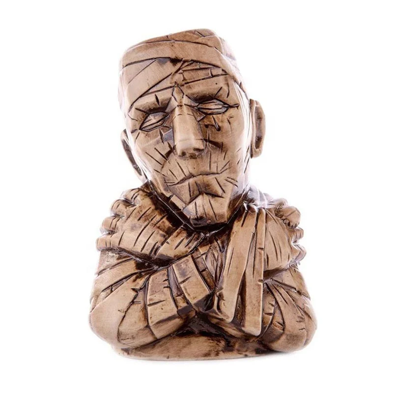 The Mummy Tiki Mug Drinkware Ceramic Tiki Mug Cocktail Mugs for Mai Tai Punch Pina Colada and Tropical bar Drinks