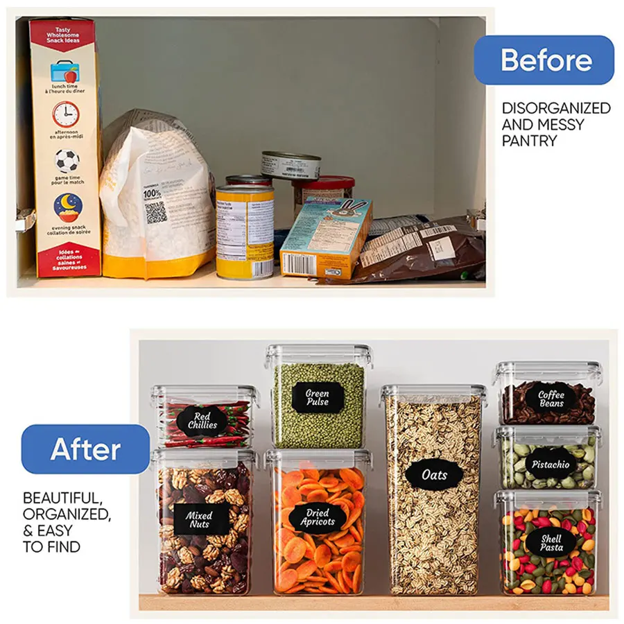 16pcs/set Kitchen Storage Container Box Grain Barrel With Lid Storage Container Dry Grain Storage Container Box