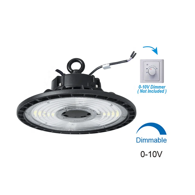 150W 28500lm 4000K 5000K 6000K 80Ra 0-10V Dimmable Factory Warehouse Industrial UFO High Bay Lighting