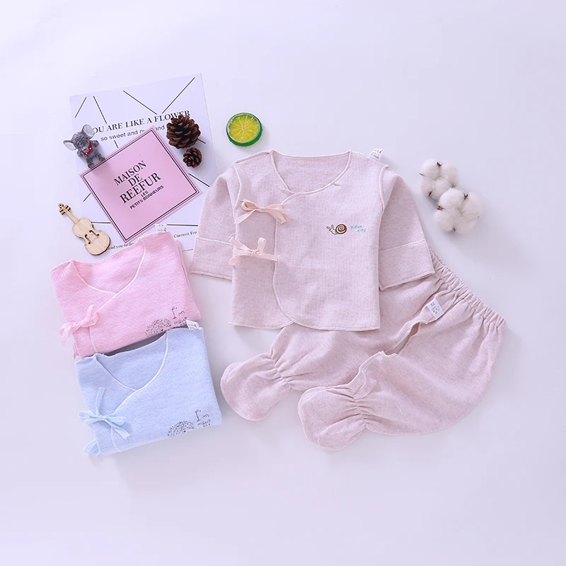 Wholesale full print longsleeve and half back organic cotton baby clothing 2 pcs set