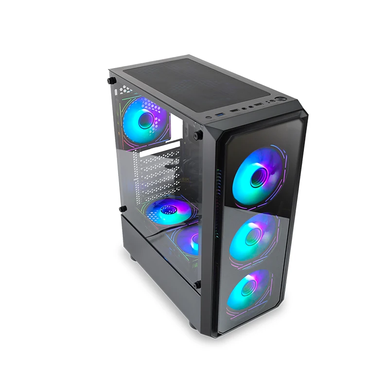 Choiyan Vertical Micro Mini ITX ATX Computer Casing PC Gaming Computer Case Desktop Cpu Cabinet for office