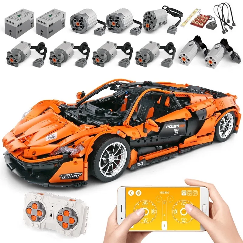 Mould King 13090 McLaren P1 Hypercar Building Blocks Sports Car Technic Bricks 1:8 Vehicle Assembly For Kids Electric RC gift
