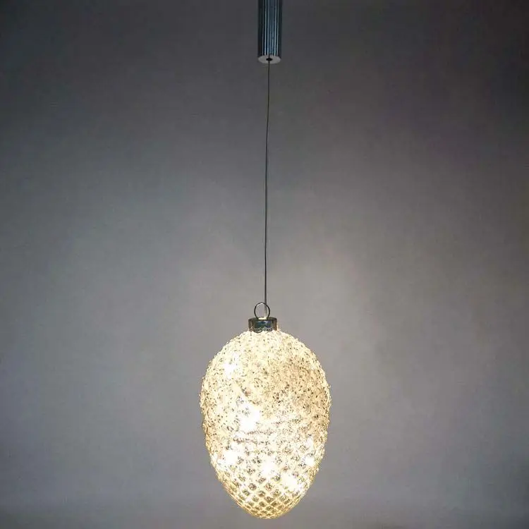Lighting up holiday multifunctional LED glass pine nut pendant suitable for Christmas gatherings and interior decoration