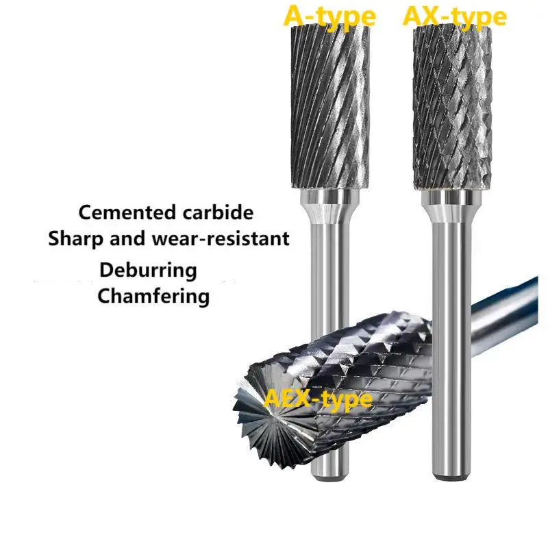 6mm A-TYPE Head Tungsten Carbide Rotary File Tool Point Burr Die Grinder Abrasive Tools Drill Milling Carving Bit Tool for Metal