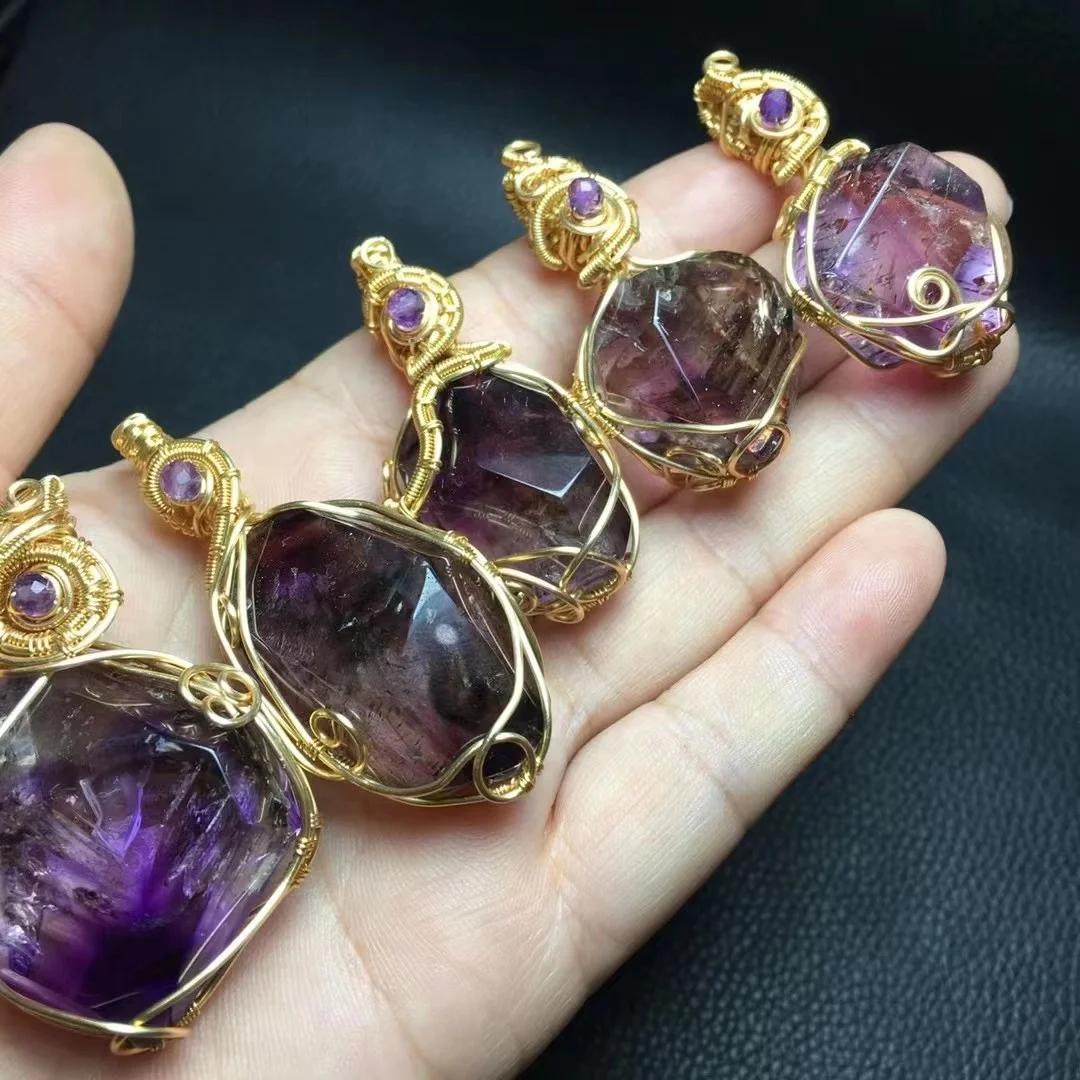 Ювелирные изделия ручной работы ожерелье из проволоки super seven с кристаллами лечебный энергетический камень рейки для