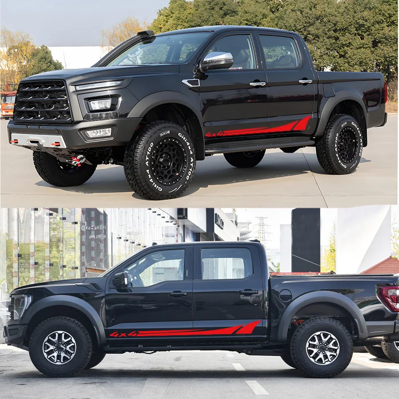 Nissan NAVARA NP300 D40 D23 D22 Car Stickers 2Pcs Door Side Stripes Graphic Vinyl Decals Pickup 4x4 Decoration Accessories