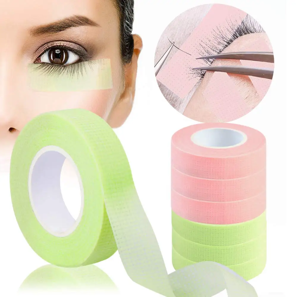 Private label Pink Green  Individual Bag Lash Tape Microporius Fabric Medical Eyelash Extension Tape