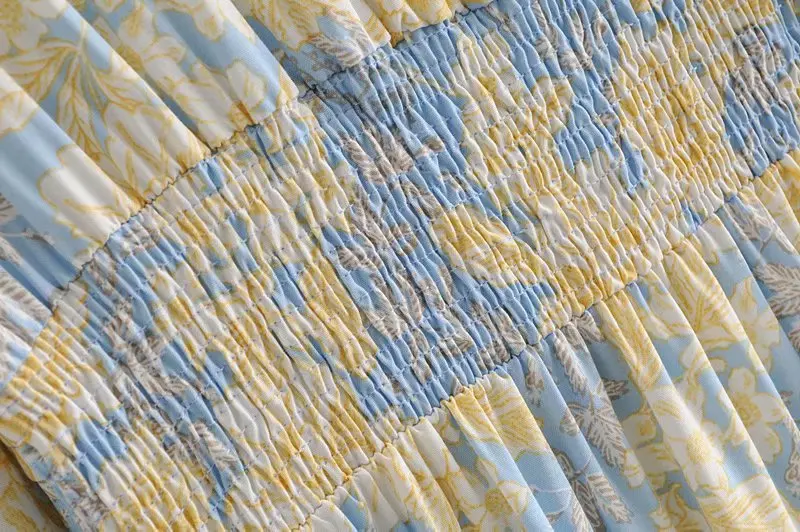 
2021 New Arrival Autumn and Spring Print High Collect Waist Casual Dress For Women 