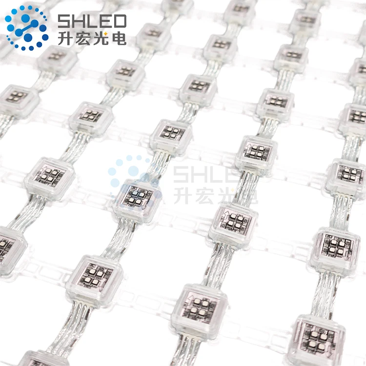 customize soft IP67 DC12V  led video mesh foldable rgb led pixel led mesh screen