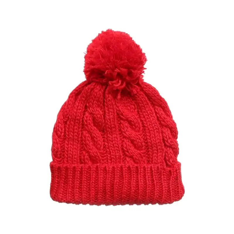 Winter Cable Sherpa Fleece Lined Ribbed Cable Knit Beanie Lattice Braided Knit Crossover Stitch Faux Fur Pom Soft Warm Hat