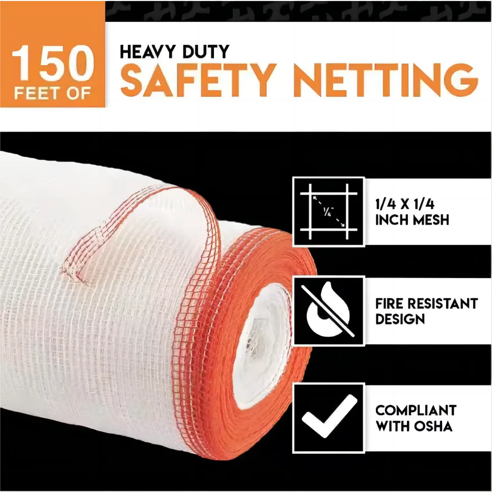 Construction white safety net building industry grid nets debris nets orange color